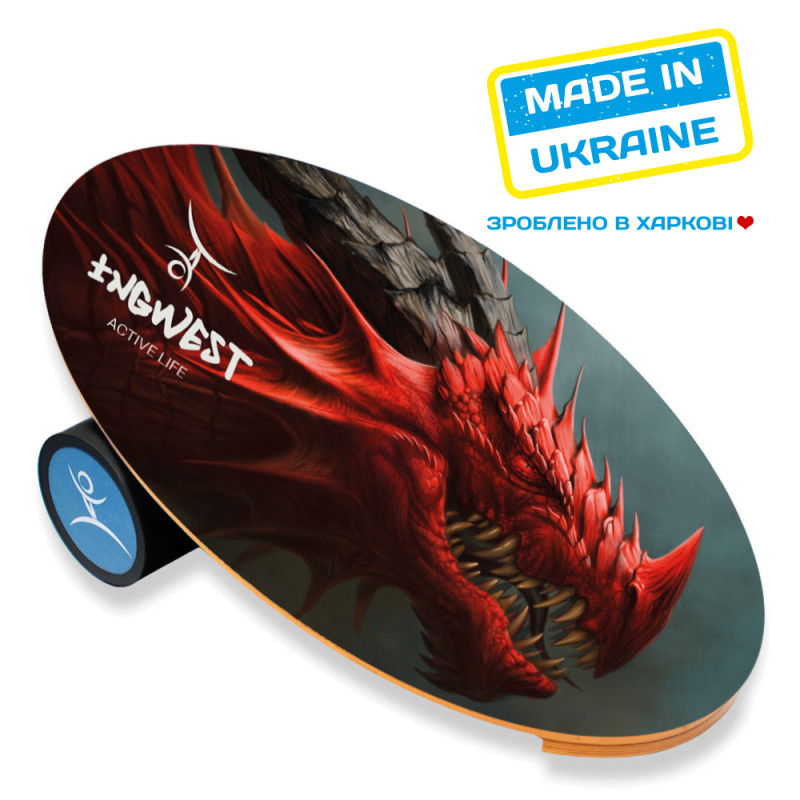 Баланс борд InGwest Red Dragon з прогумованим ролером - 10.5 см-1