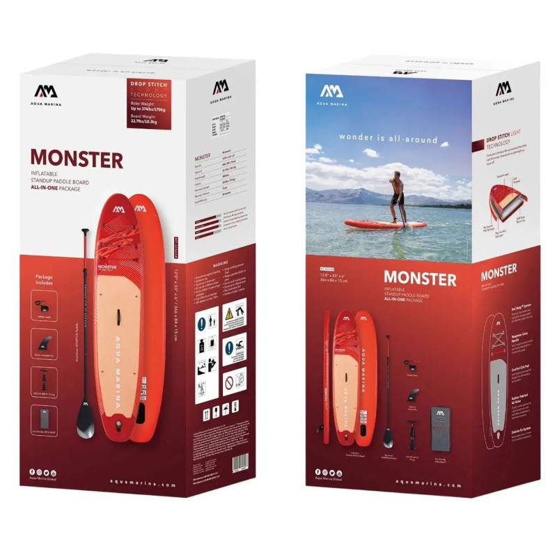 Сапборд Aqua Marina MONSTER 12'0" — надувна дошка для САП серфінгу, sup board  BT-26MOP-9