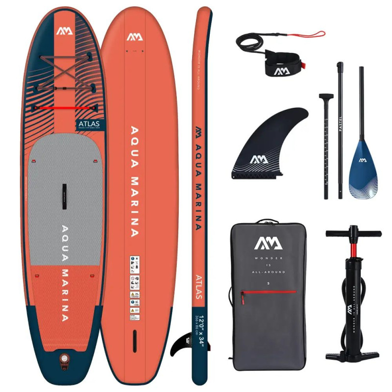 Сапборд Aqua Marina ATLAS ADVANCED 12’0″ BT-23ATP — надувна дошка для САП серфінгу, sup board