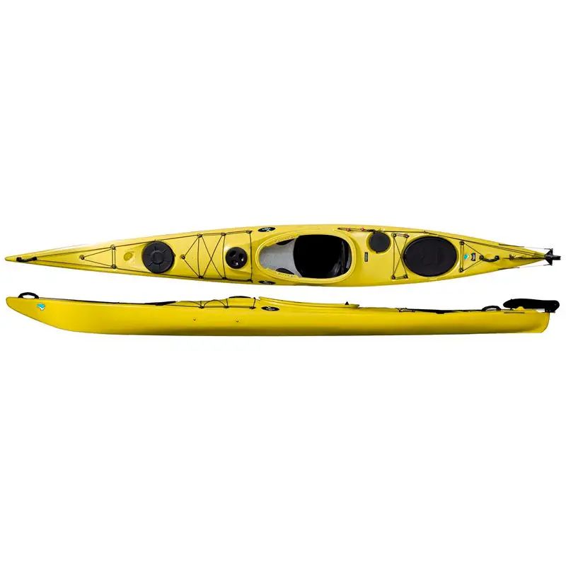Каяк туристичний одномісний для спорту та подорожей Seabird Expedition LV kayak, байдарка жовтий