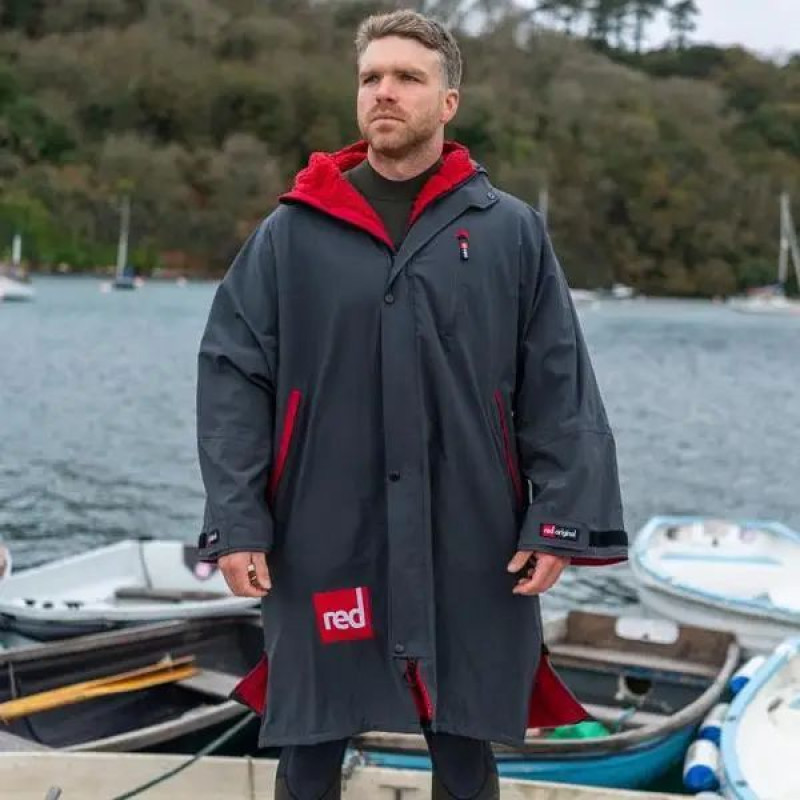 Водонепроникна куртка Red Original Men's Pro Change Robe з довгим рукавом, сіра-1