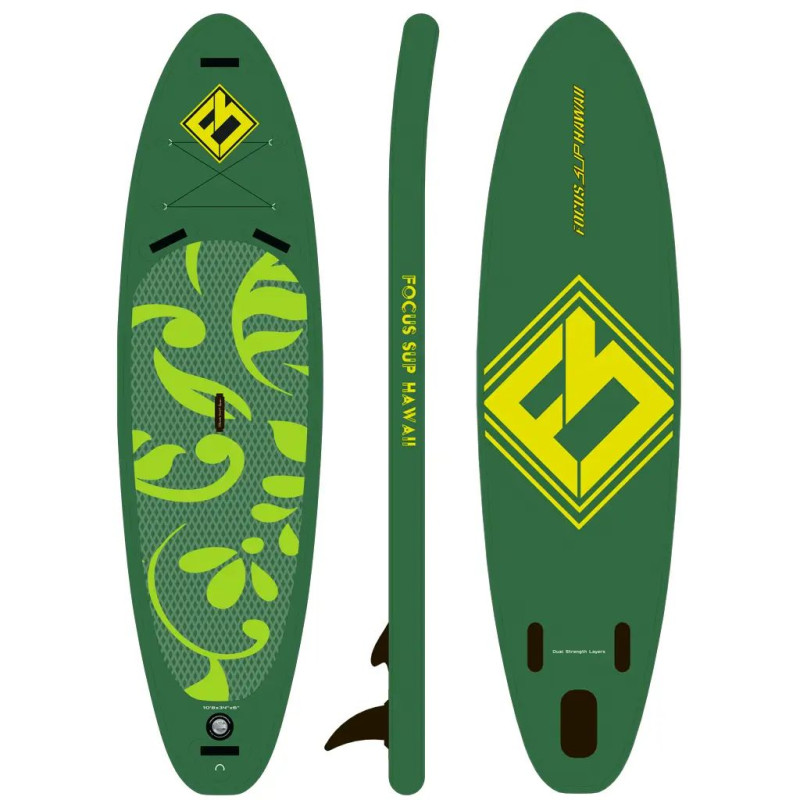 Сапборд Focus Sup Hawaii 10'8"х34"х6" Green — надувна дошка для САП серфінгу, sup board