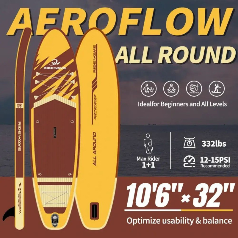 Сапборд RIDEWAY AEROFLOW 10’6″х32"х6" RW2611046 — надувна дошка для САП серфінгу, sup board-1