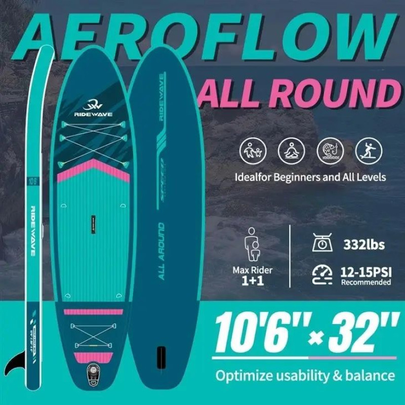 Сапборд RIDEWAY AEROFLOW 10’6″х32"х6" RW2611043 — надувна дошка для САП серфінгу, sup board-1